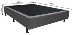 Base Box para Cama Casal 138x188cm Liz S05 Sintético Cinza - Mpozenato