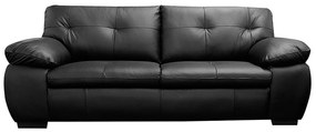 Sofá de Couro 3 Lugares Texas 208cm M06 Cor Preto 450 - ADJ DECOR