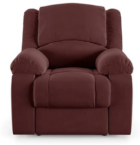 Poltrona do Papai Reclinável Sala de Cinema Madrid Power Touch Massagem USB Veludo Vinho  G23