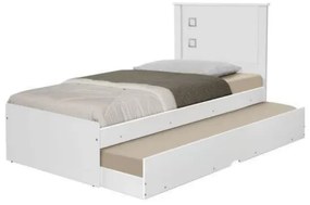 Cama Barcelona Solteiro Com Auxiliar Branco - Tebarrot Móveis