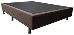 Base Box para Cama Casal 138x188cm Liz S05 Suede Bordado Marrom - Mpoz