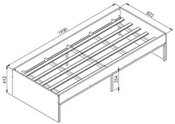 Cama de Solteiro 90cm Base Aço Artetube A05 Montana/Preto - Mpozenato