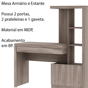 Mesa Conjunto para Escritório Home Office ME4143 MDP Carvalho G69 - Gran Belo