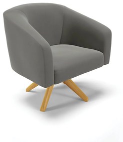 Poltrona Decorativa Giratória MA30 Stella Suede D03 - D'Rossi - Grafite