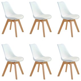 Kit 6 Cadeiras Decorativas Sala e Escritório SelfCare (PP) Branca G56 - Gran Belo