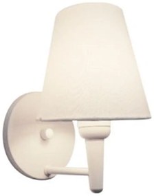 Arandela Cone Vivare Md-2004 Base Branco Cúpula em Tecido - Bivolt