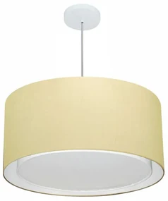 Pendente Cilíndrico Bege MJ-4289 Para Mesa de Jantar e Estar
