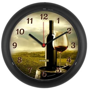 Relógio de Parede Redondo Preto Vinho