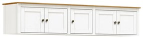 Maleiro Decorativo Alina Madeira 5 Portas Casal Branco/Carvalho G74 - Gran Belo