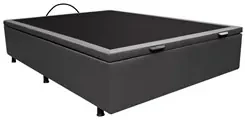 Base Box Baú para Cama Casal 138x188cm Liz S05 Sintético Cinza - Mpoze