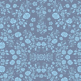 Papel de parede adesivo floral azul
