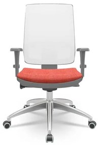 Cadeira Brizza Diretor Grafite Tela Branca com Assento Concept Rosê Base Autocompensador Aluminio - 65776 Sun House