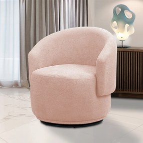Poltrona Decorativa Orgânica Giratória Névoa Bouclê E03 - D'Rossi - Rose