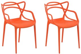 Kit 2 Cadeiras Decorativas Sala e Cozinha Feliti (PP) Laranja G56 - Gran Belo
