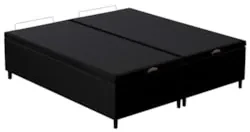 Base Cama Box Baú Casal Queen 158cm Hit Z04 Sintético Preto - Mpozenat