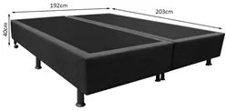 Base Box para Cama Casal King 192x203cm Bipartido Liz S05 Suede Bordad