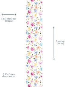 Papel de Parede Floral Multicolor Blur 0.52m x 3.00m