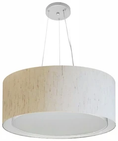 Lustre Pendente Cilíndrico Duplo Vivare Md-4124 Cúpula em Tecido 50x25cm - Bivolt