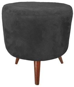 Puff Banqueta Decorativa Dora Redondo Suede - S06 - Preto