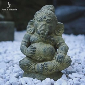 Escultura Ganesh Cimento 20cm | Bali