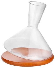 Decanter Em Cristal Ecológico Base De Madeira 2,3L Transparente - Fracalanza