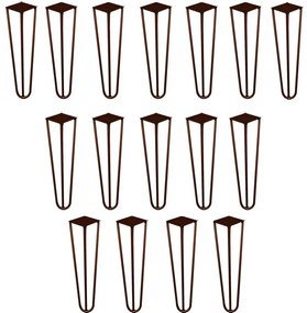 Kit 16 Pés de Metal 25 CM Hairpin Legs Rack e Puffs Bronze G41