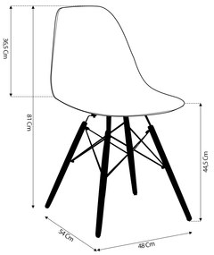 Kit 2 Cadeira Decorativa para Sala e Cozinha Garabit Preto G04 - Gran Belo