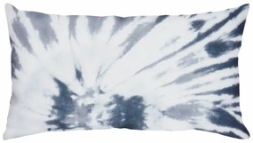 Capa de Almofada Retangular Tie Dye Espiral Preta e Branca 60x30cm