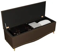 Calçadeira Baú Queen 160cm com Tachas Imperial J02 Veludo Chocolate -