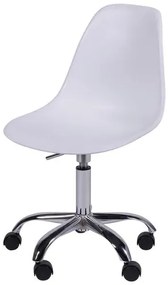 Cadeira Eames com Rodizio Polipropileno Branco - 19297 Sun House