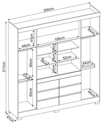 Guarda Roupa Casal 4 Portas 6 Gavetas Cadis D02 Ebano Touch - Mpozenat