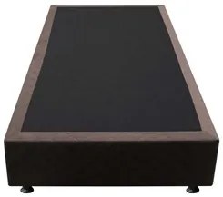 Base Box para Cama Solteiro 88x188cm Liz S05 Suede Bordado Marrom - Mp