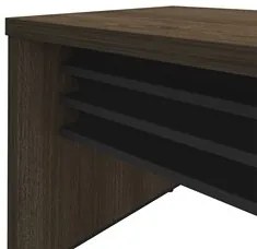 Conjunto Escritório 3 Peças Mesa 158cm Corp A06 Charuto/Preto - Mpozen