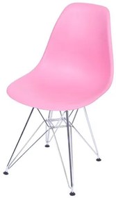 Cadeira Eames Polipropileno Rosa Pink Cromada - 36752 Sun House