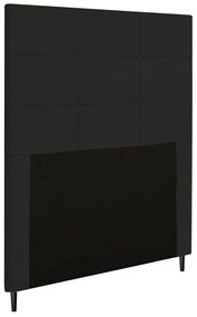 Cabeceira Luna Para Cama Box Solteiro 90 cm Corino - D'Rossi - Preto