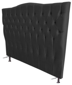 Cabeceira Cama Box Solteiro 90cm Capitonê Sofia Suede Preto - Sheep Estofados - Preto