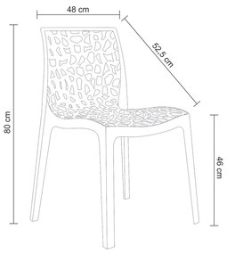 Cadeira Sala de Jantar kit 4 Gruvyer Preto R02 - D'Rossi