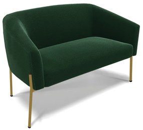 Sofá 2 Lugares Namoradeira Pé de Ferro Dourado Stella Bouclê D03 - D'Rossi - Verde