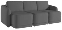 Sofá Cama Casal para Sala 246cm Polska Z08 Linho Cinza Escuro - Mpozen