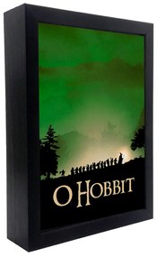 Quadro Luminária Box A4 32x22cm O Hobbit O Senhor dos Anéis - Branco