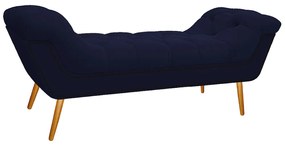 Calçadeira Estofada Veneza 195 cm King Size Corano Azul Marinho - ADJ Decor