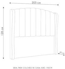 Cabeceira Casal King Cama Box 195cm Glenda Z04 Veludo Terracota - Mpoz