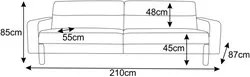 Sofá Marvin 3 Lugares 210cm D153 Bege - Domi