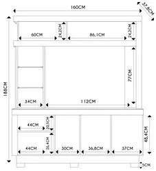 Estante Painel para TV 50 Pol Minas C05 Freijó/Off White - Mpozenato