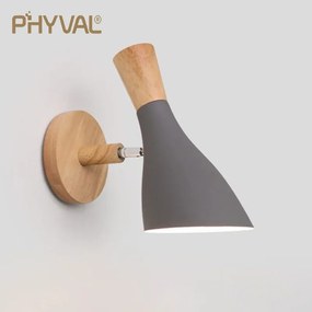 Arandela Luminária de parede phyvali nórdica, iluminação criativa macaron sólido para quarto e sala de estar, e27, led modren - A - Branco frio