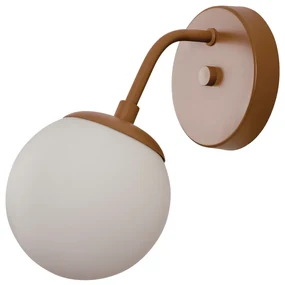 Arandela Pipoca 12X21X16Cm 1Xg9 / Globo Ø12Cm | Usina 16741/1 (PT / CP-M - Preto Texturizado / Champagne Metálico, FOSCO)