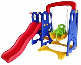 Playground Infantil 3x1 Crianças com Escorregador e Balanço Azul/Vermelho/Amarelo G31 - Gran Belo