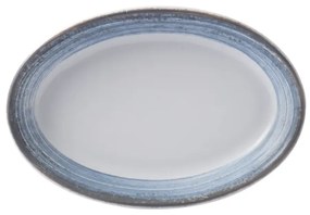 Travessa Rasa Oval 17Cm Porcelana Schmidt - Dec. Esfera Azul Celeste 2414