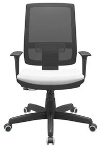 Cadeira Office Brizza Tela Preta Assento Aero Branco RelaxPlax Base Standard 120cm - 63861 Sun House