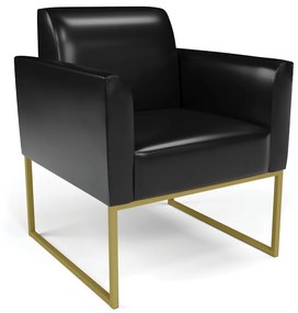 Poltrona Base Industrial Dourado Marisa Corano D03 - D'Rossi - Preto